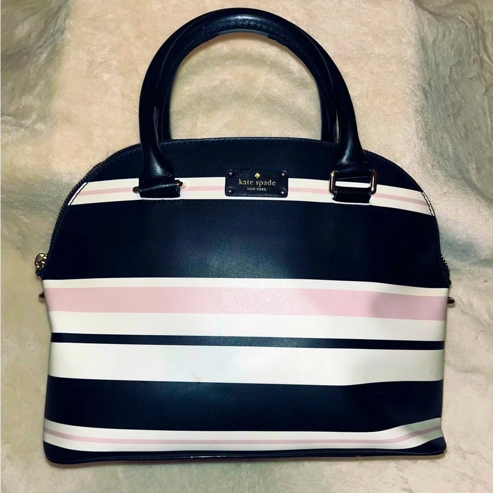 ♠️ Kate Spade • Carli Grove Street Striped Satchel Handbag - Picture 2 of 14